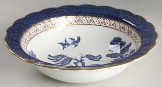 Booths Real Old Willow Blue 9 Round Vegetable Bowl, Fine China Dinnerware   Blu