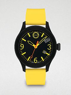 ESQ Movado Silicone Wrapped Stainless Steel Watch   Black Yellow