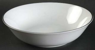 Sango Palatine Coupe Soup Bowl, Fine China Dinnerware   White With Platinum Trim