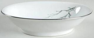 Royal Tettau Gray Bark (Platinum Tr) 9 Oval Vegetable Bowl, Fine China Dinnerwa