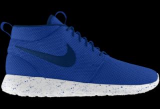 Nike Roshe Run Mid iD Custom Kids Shoes (3.5y 6y)   Blue