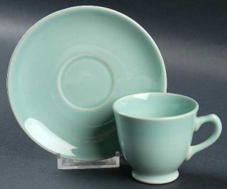 Taylor, Smith & T (TS&T) Luray Pastels Green Footed Demitasse Cup & Saucer Set,