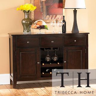 Tribecca Home Acton Merlot 3 drawer Wine Rack Dining Storage Server