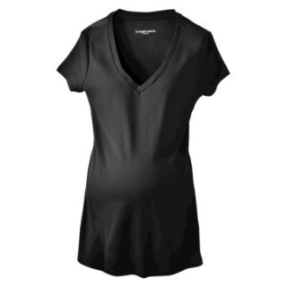 Liz Lange for Target Maternity Short Sleeve V Neck Basic Tee   Black S
