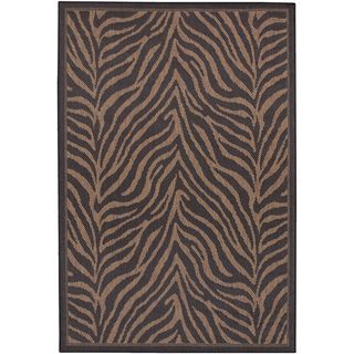 Recife Zebra Black Cocoa Rug (53 X 76) (BlackSecondary colors: CocoaPattern: ZebraTip: We recommend the use of a non skid pad to keep the rug in place on smooth surfaces.All rug sizes are approximate. Due to the difference of monitor colors, some rug colo