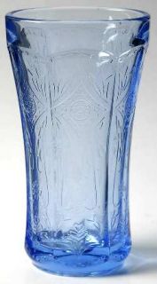 Indiana Glass Recollection Blue Candleholder   Blue,Pressed,Scroll Design
