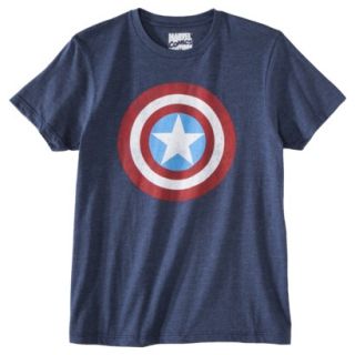 Captain America Shield Mens Graphic Tee   Academy Blue XXL