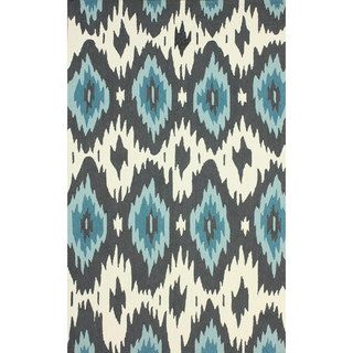 Nuloom Handmade Modern Ikat Grey Rug (76 X 96)