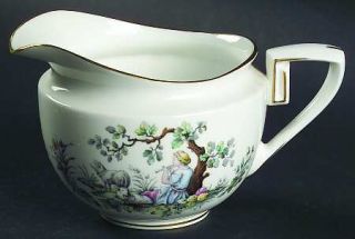 Royal Worcester Watteau Creamer, Fine China Dinnerware   People Center, Flowers,