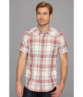 Lucky Brand Classic S/S Western Mens Short Sleeve Button Up (Red)