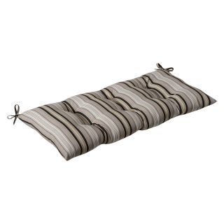 Pillow Perfect Outdoor Black/ Beige Stripe Tufted Loveseat Cushion (Black/beigePattern: StripeMaterials: 100 percent polyesterFill: 100 percent virgin polyester fiberClosure: Sewn seam Weather resistantUV protectedCare instructions: Spot clean Dimensions: