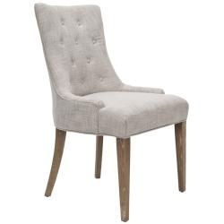 Safavieh Becca Grey Viscose Weathered Oak Finish Dining Chair (GreyMaterials: Viscose blend fabric and woodFinish: Weathered OakSeat height: 19.5 inchesDimensions: 36.4 inches high x 24.8 inches wide x 22 inches deepNumber of boxes this will ship in: 1Cha