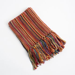 Multicolor Woven Design Fringe Throw (Clay, multiMaterials: 100 percent acrylicCare instructions: Dry clean Dimensions: 50 inches wide x 60 inches longThe digital images we display have the most accurate color possible. However, due to differences in comp