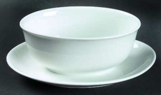 Arzberg Arzberg White (Shape 1382) Gravy Boat with Attached Underplate, Fine Chi
