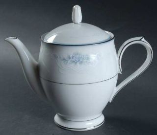 Noritake Chadbourne Teapot & Lid, Fine China Dinnerware   Remembrance Ii,Blue/Gr