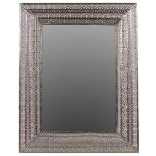 Urban Trends Collection Rectangular Metal Mirror (MetalFinish: PatternedDimensions: 35.5 inches high x 28 inches wide x 2 inches deep)