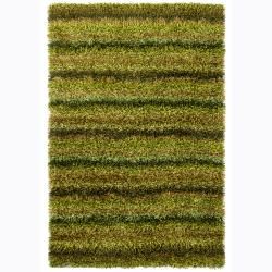 Handwoven Mandara Green/black/brown Shag Rug (9 X 13) (Black, brownPattern: Shag Tip: We recommend the use of a  non skid pad to keep the rug in place on smooth surfaces. All rug sizes are approximate. Due to the difference of monitor colors, some rug col