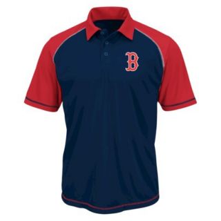 MLB Mens Boston Red Sox Synthetic Polo T Shirt   Navy/Red (XXL)