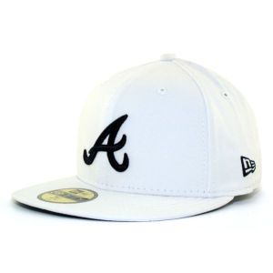 Atlanta Braves New Era MLB White And Black 59FIFTY Cap