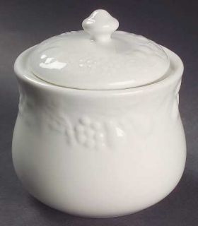 Gibson Designs Fruit Off White Sugar Bowl & Lid, Fine China Dinnerware   Off Whi