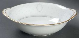 Noritake Graymont Lugged Cereal Bowl, Fine China Dinnerware   White Roses In Ova