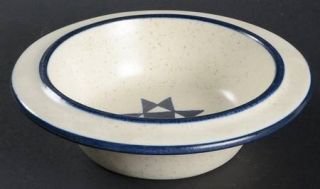 Fabrik American Quilt Rim Cereal Bowl, Fine China Dinnerware   Blue Star Center,
