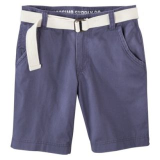 Mossimo Supply Co. Mens Belted Flat Front Shorts   Tear Drop Blue 36