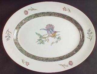 Wedgwood Humming Birds 15 Oval Serving Platter, Fine China Dinnerware   Bone, M