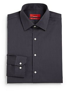 Pinstriped Cotton Shirt   Black Grey