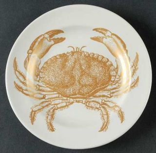 222 Fifth (PTS) Coastal Life Gold Appetizer Plate, Fine China Dinnerware   Gold