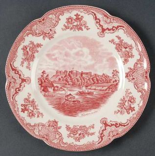 Johnson Brothers Old Britain Castles Pink (Crown Stamp) Luncheon Plate, Fine Chi