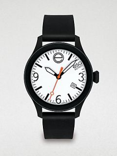 ESQ Movado Silicone Wrapped Stainless Steel Watch   Black White
