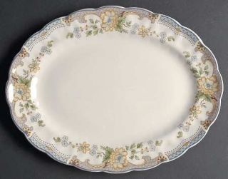 Royal Doulton Temple Garden 13 Oval Serving Platter, Fine China Dinnerware   Ma