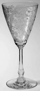 Heisey Normandie Clear Water Goblet   Stem #3389/Etch #480