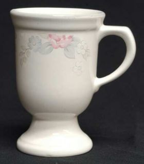 Pfaltzgraff Wyndham Pedestal Mug, Fine China Dinnerware   Pink&Gray Floral, Gray