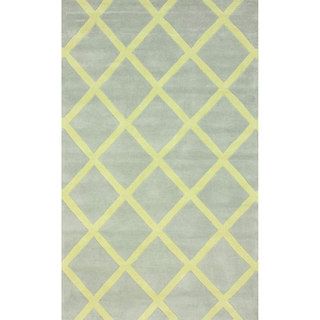 Nuloom Handmade Moroccan Trellis Gray Wool Area Rug (5 X 8) (YellowPattern AbstractTip We recommend the use of a non skid pad to keep the rug in place on smooth surfaces.All rug sizes are approximate. Due to the difference of monitor colors, some rug co
