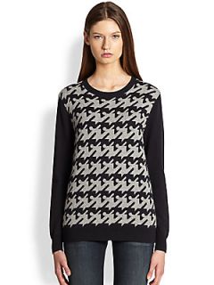 Joie Chevelle Houndstooth Sweater   Caviar