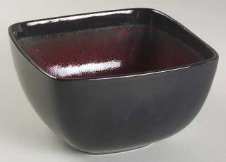 222 Fifth (PTS) Ravi Soup/Cereal Bowl, Fine China Dinnerware   Black Border, Red