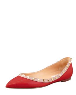 Womens Studded Ballerina Flat   Valentino