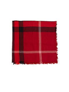 Burberry Kids Check Wool Scarf   Red