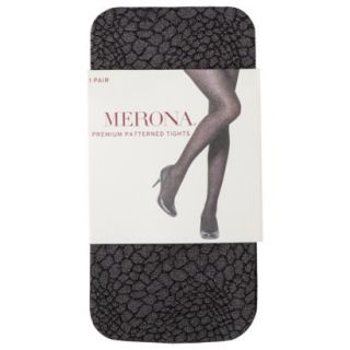 Merona Womens Premium Patterned Tights   Sleek Grey S/M