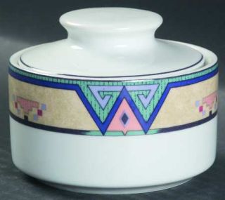 Christopher Stuart Montero Sugar Bowl & Lid, Fine China Dinnerware   Tan Border