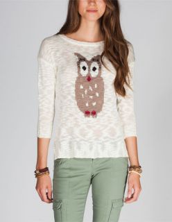 Owl Womens Sweater Tan In Sizes Small, X Large, Large, Medium, X Smal