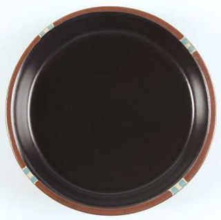 Dansk Mesa Black Salad Plate, Fine China Dinnerware   Mesa, Black Body, Rust,Whi