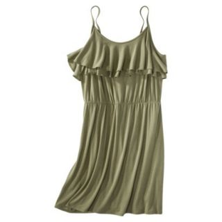 Mossimo Supply Co. Juniors Plus Size Sleeveless Ruffle Front Dress   Green 4