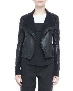 Womens Asymmetric Leather Motorcycle Jacket   Vince