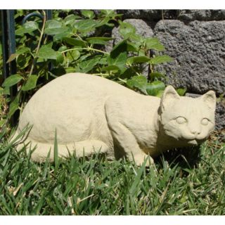 Designer Stone Inc Crouching Cat Garden Statue   7402 A