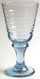 Libbey   Rock Sharpe Sirrus Blue Water Goblet   Blue,Rings On Bowl,Spool Stem