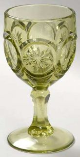 Red Cliff Knobby BullS Eye Green Wine Glass   Star & Dot Design, Pressed, Green