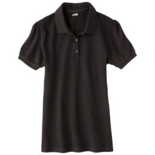 French Toast Girls School Uniform Short Sleeve Fitted Polo   Black M